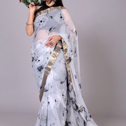 VL SAREES Zari Pure Chiffon Bandhani Saree-image-58