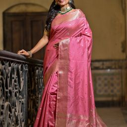 Anouk Ethnic Motifs Woven Design Zari Banarasi Saree-image-109