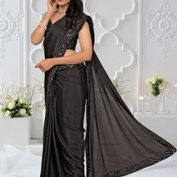 Pionex Sequinned Pure Chiffon Ready to Wear Saree-picture-48