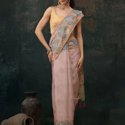 Silk Land Ethnic Motifs Chanderi Saree-image-18