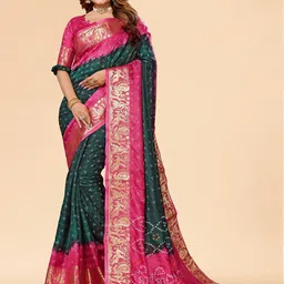 Bandhanivilla Zari Art Silk Bandhani Saree-picture-24