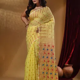 Arhi Floral Woven Design Zari Jamdani Saree-picture-49