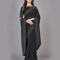 SWADESI STUFF Beads and Stones Pure Georgette Saree-picture-14