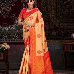 MIMOSA Floral Zari Kanjeevaram Saree-image-27