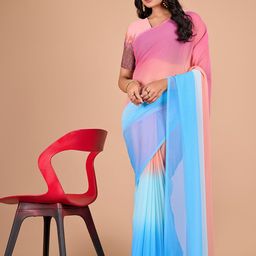 NIRMAL CREATION Ombre Pure Chiffon Saree-34