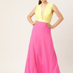 DODO & MOA Colourblocked Crepe Maxi Dress-picture-35