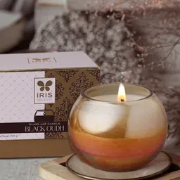 IRIS CELESTE Amber White Matka Candle With Oudh & Madhina Star-image-33