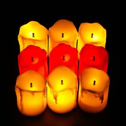 Kuber Industries  Red 12 Pieces LED Tea Light Candles-42