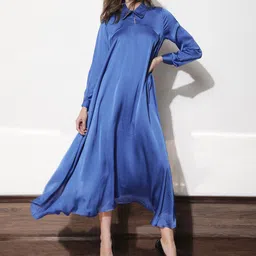RAREISM Shirt Collar A-Line Midi Dress-picture-19