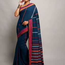 BENGAL HANDLOOM Striped Woven Design Taant Saree-image-27