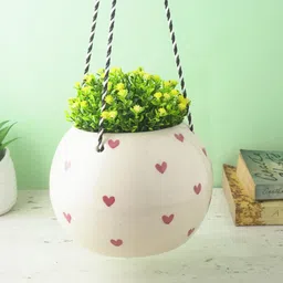 The Decor Mart White & Pink Printed Ceramic Vases-image-84