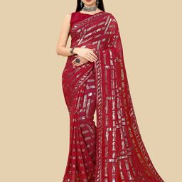 VAIRAGEE Rose Embellished Sequinned Heavy Work Saree-image-65