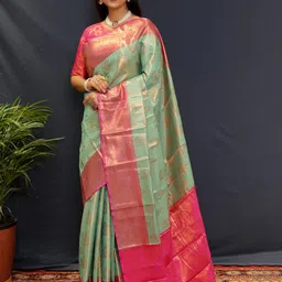 Mitera Woven Design Zari Kanjeevaram Saree-image-63