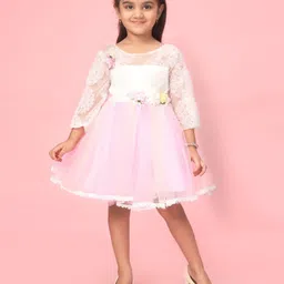 Aarika Girls Net Fit & Flare Dress-61