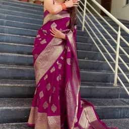 RASVRITI Ethnic Motifs Woven Design Zari Pure Silk Kanjeevaram Saree-picture-41
