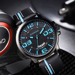 GIORDANO Men Dial & Leather Straps Analogue Watch Water Resistant GZ-50053-03-15