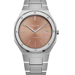 Valuchi Men Red Dial & Silver Toned Stainless Steel Bracelet Style Straps Analogue Motion Powered Watch-17