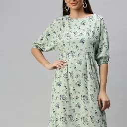 SHOWOFF Floral Printed A-Line Dress-image-11