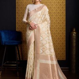 VASTRA-THE FACTORY STORE Ethnic Motifs Woven Design Zari Saree-45