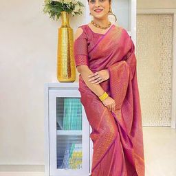 Aldwych Ethnic Motifs Woven Design Zari Detailed Banarasi Saree-image-42