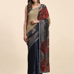 RACHNA Abstract Printed Beads and Stones Detail Ready-To-Wear Saree-picture-47