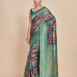 MIMOSA Ethnic Motifs Woven Design Zari Kanjeevaram Saree-picture-5