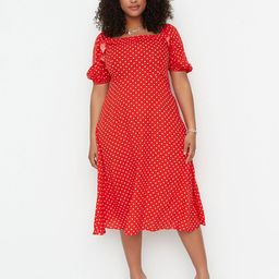 Trendyol Polka Dot Printed Fit & Flare Dress-image-21