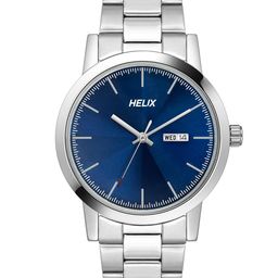 Helix Men Brass Dial & Stainless Steel Bracelet Style Straps Analogue Watch TW047HG02-22