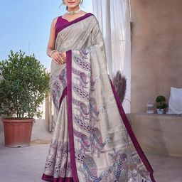 KALINI Ethnic Motifs Printed Mysore Silk Saree-image-52