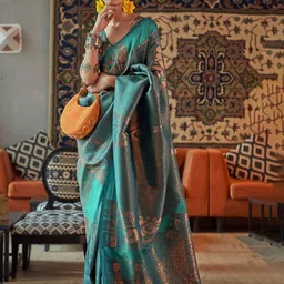 RASVRITI Woven Design Zari Kanjeevaram Saree-picture-0
