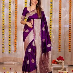 DIVASTRI Ethnic Motif Woven Design Zari Banarasi Saree-picture-48