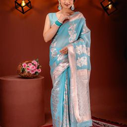 MIMOSA Woven Design Zari Art Silk Banarasi Saree-image-66