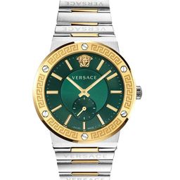 Versace Men Embellished Dial & Stainless Steel Bracelet Style Straps Analogue Watch VEVI00420-46
