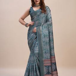 Mitera Ethnic Motifs Printed Zari Pure Silk Saree-18