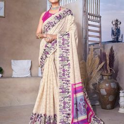KALINI Abstract Printed Art Silk Mysore Silk Saree-1