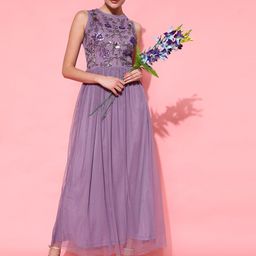 STREET 9 Women Elegant Lavender Solid Dress-image-17