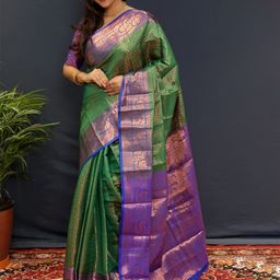 Mitera Woven Design Zari Kanjeevaram Saree-image-43