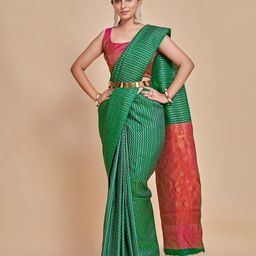 MIMOSA Striped Zari Kanjeevaram Saree-image-75