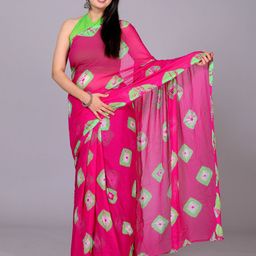 VL SAREES Printed Pure Chiffon Bandhani Saree-image-57