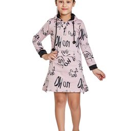 Peppermint Girls Pink & Black Printed T-shirt Dress-picture-47
