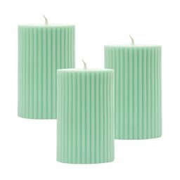atorakushon Green 3 Pieces Textured Scented Pillar Candles-19