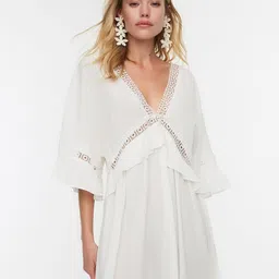 Trendyol V-Neck Ruffles A-Line Mini Dress-image-23