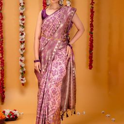 MIMOSA Ethnic Motifs Zari Art Silk Banarasi Saree-27