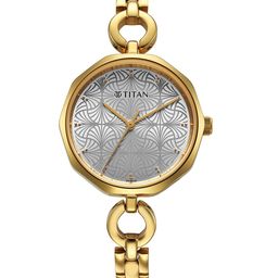 Titan Women Brass Dial & Stainless Steel Bracelet Style Straps Analogue Watch 2702YM01-16