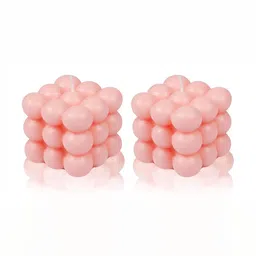 atorakushon Peach 2 Pieces Bubble Soy Wax Vanilla Scented Pillar Candles-24