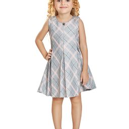 Peppermint Peach & Grey Checked Chiffon Dress-image-40