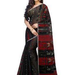 BENGAL HANDLOOM Woven Design Floral Art Silk Taant Saree-image-8