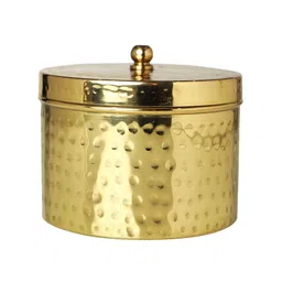 OHRIA AYURVEDA Gold Toned Textured Scented Rose and Oudh Luxury Copper Brass Candle-35
