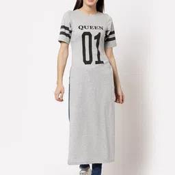 aayu Print Typography Longline Top-image-86
