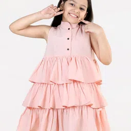 AWW HUNNIE Girls Ruffles Tiered Pure Cotton A-Line Dress-image-17